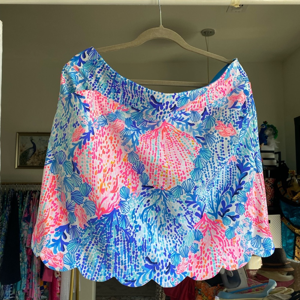 Lilly Pulitzer Luxletic Monica Scallop Skort Sway with Me Golf Athletic Sz 16